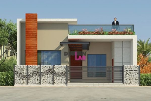 Village single floor home front design