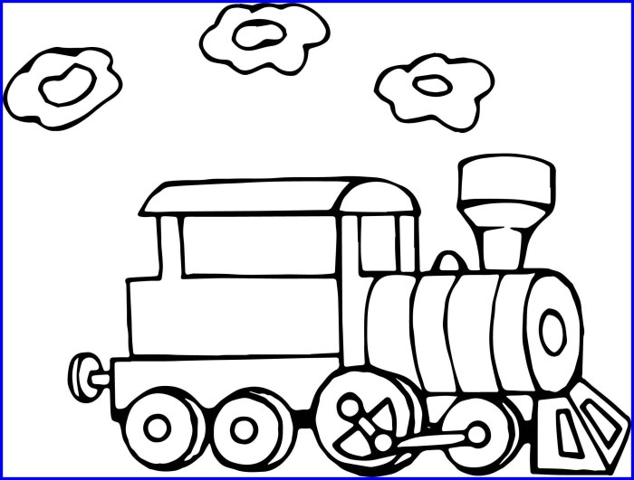 Coloring book pages of trains